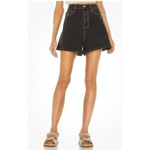 Weworewhat Womens Jean Shorts Blue‎ Distressed Dark Wash Stretch Denim 27 New